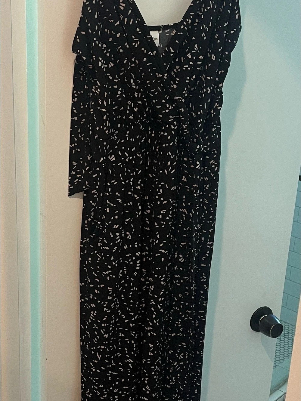 Kaileigh Rochelle Knit Jumpsuit Black & cream size L